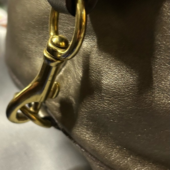 Coach Soft Leather Ashley Convertible Satchel #F15447 Bronze Metallic Bag Large - Picture 2 of 8